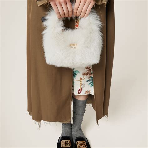 Ivory Wander Shearling Hobo Bag 